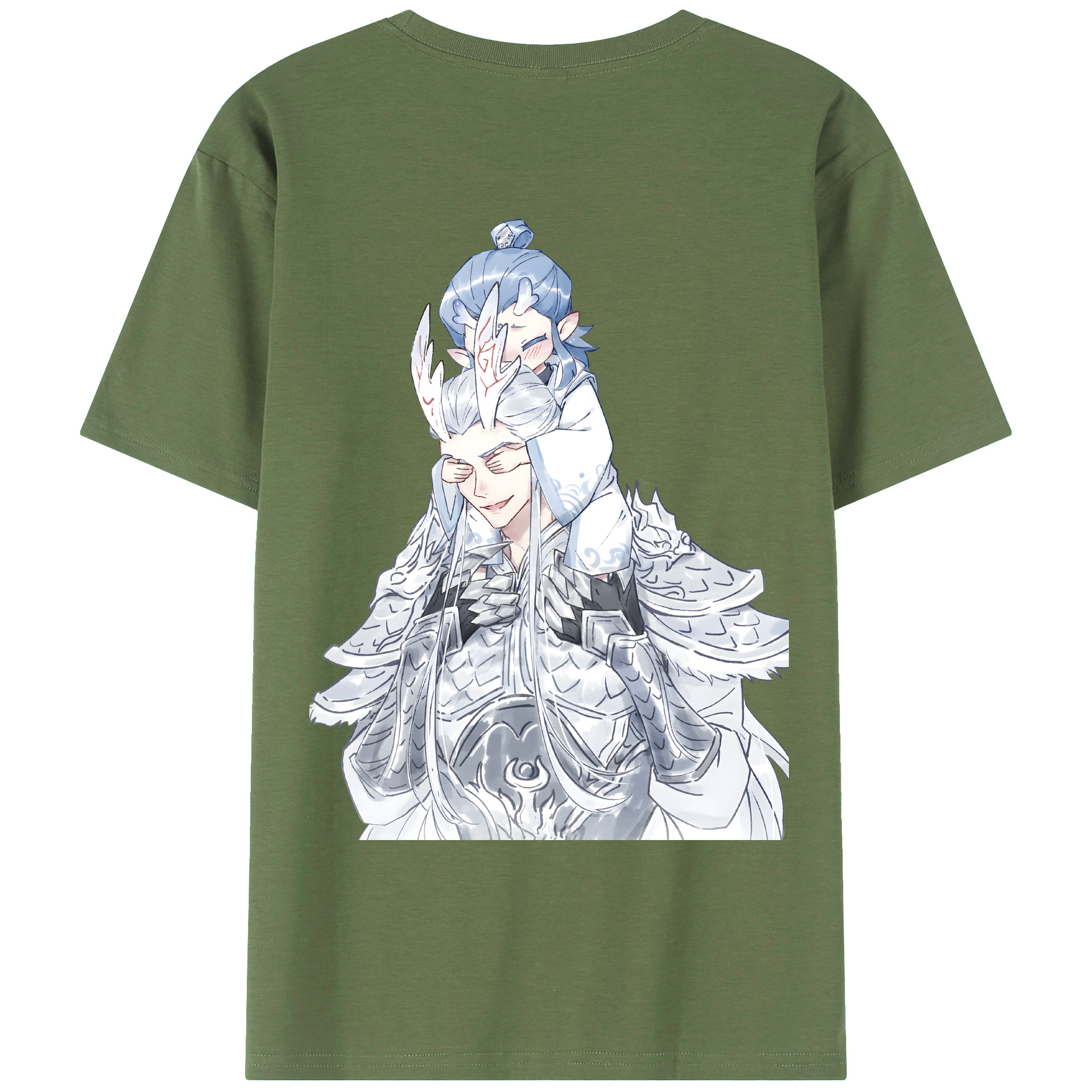 （画像用） Ne Zha 2 ナタ 魔童の大暴れ 綿100％ メンズ半袖Tシャツ（バックプリント） 通気性